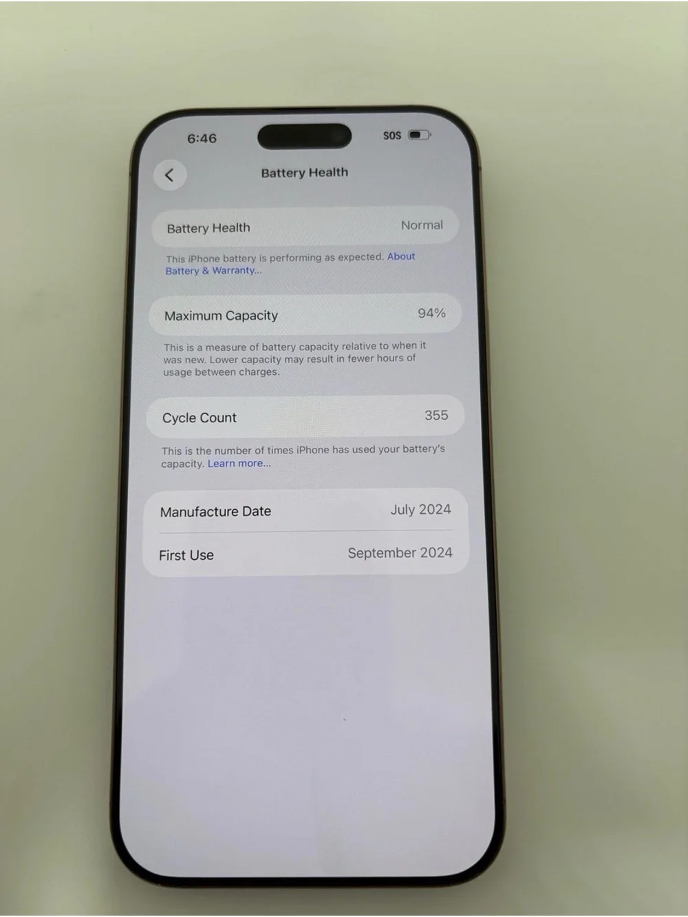 Apple iPhone in Black Frame with White Display